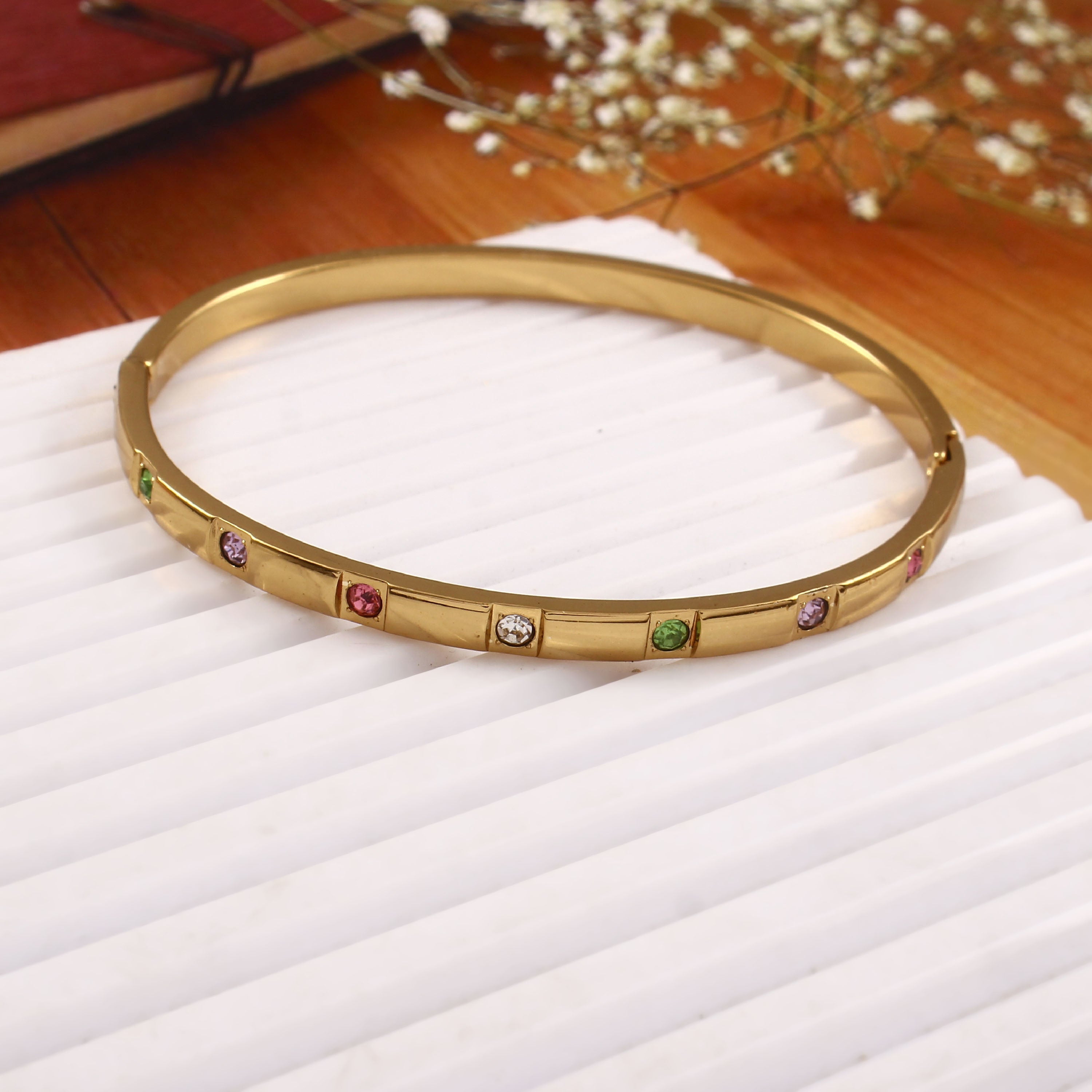 Multi-Stone Minimal Bangle