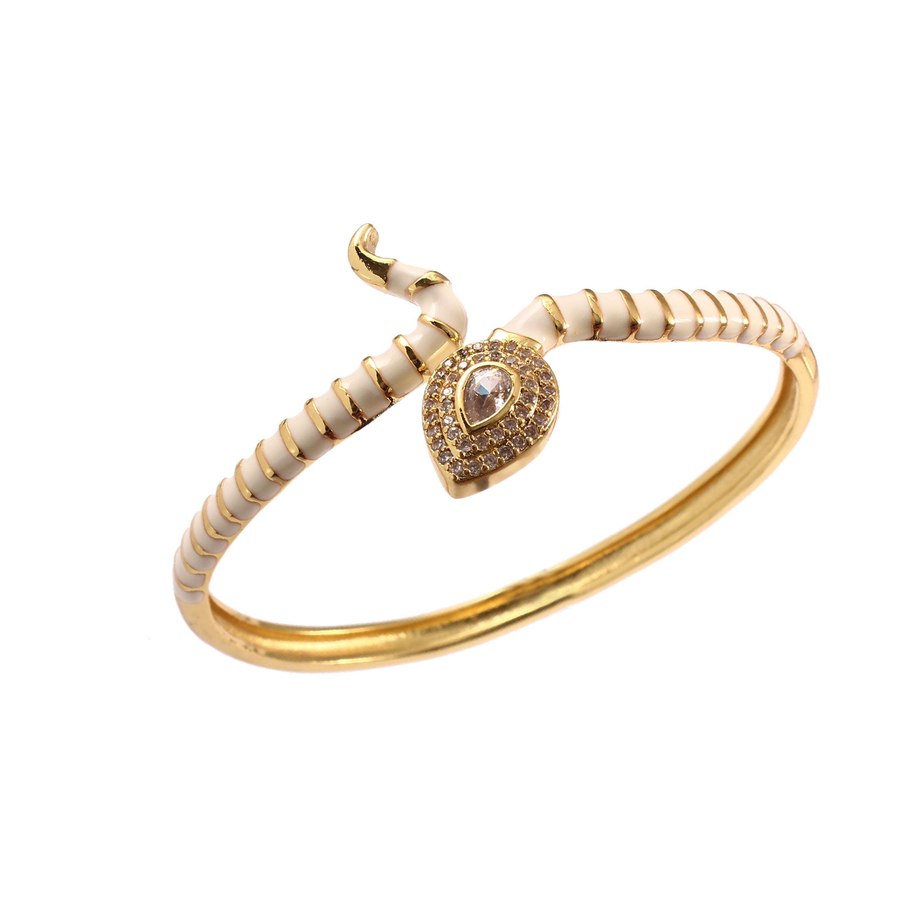 White Serpent Pavé Cuff