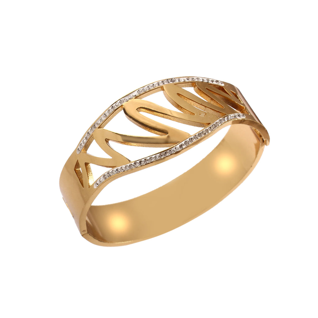 Cutwork Leaf Crystal Cuff