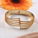 Modern Grid Open Cuff