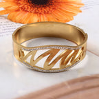 Cutwork Leaf Crystal Cuff