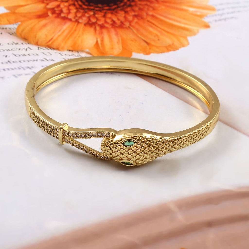 Emerald Serpent Head Bangle