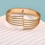 Modern Grid Open Cuff