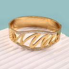 Cutwork Leaf Crystal Cuff