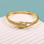 Emerald Serpent Head Bangle