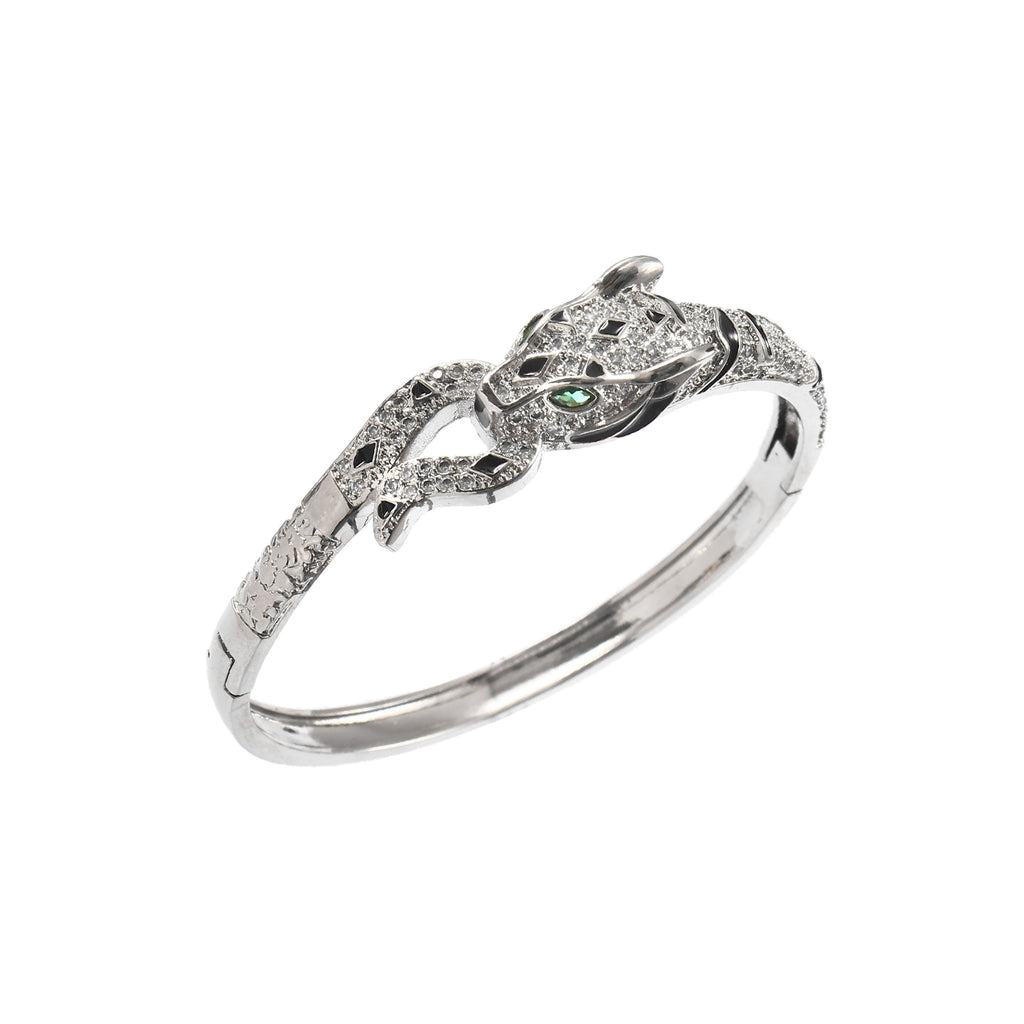 Silver Serpent Pavé Bangle