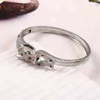 Silver Serpent Pavé Bangle