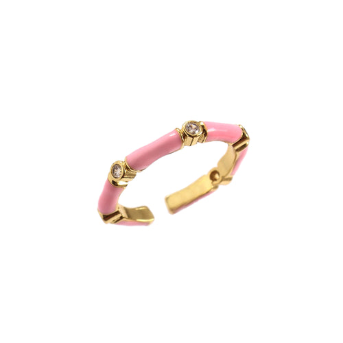Blush Bamboo Enamel Ring