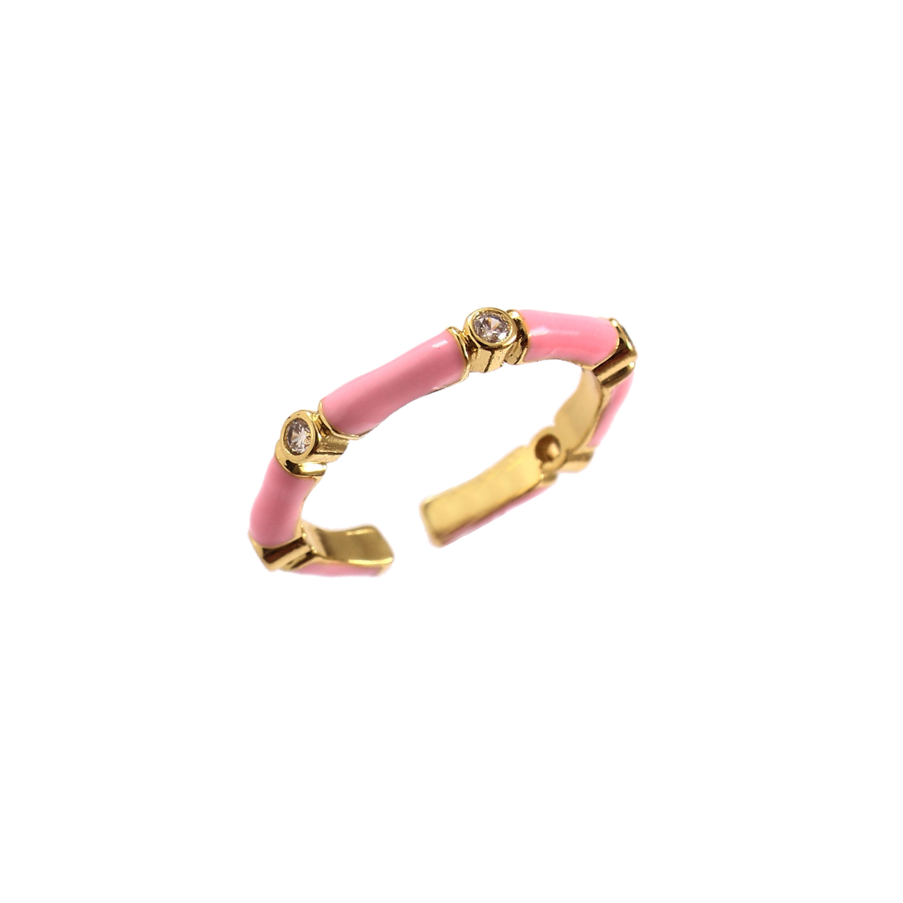 Blush Bamboo Enamel Ring