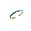 Sky Enamel Solitaire Ring