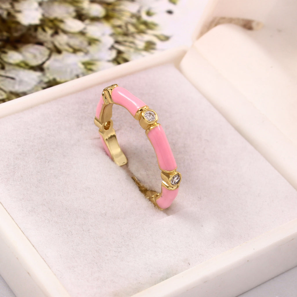 Blush Bamboo Enamel Ring