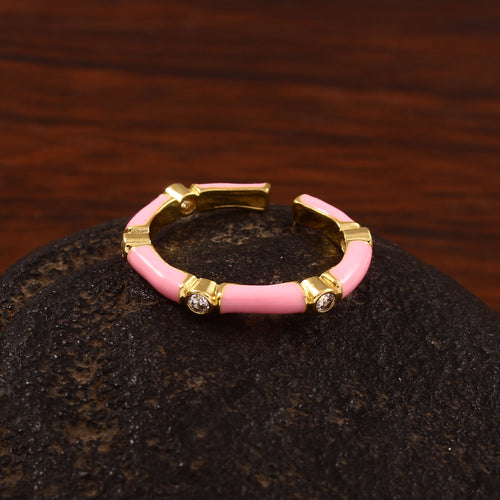 Blush Bamboo Enamel Ring