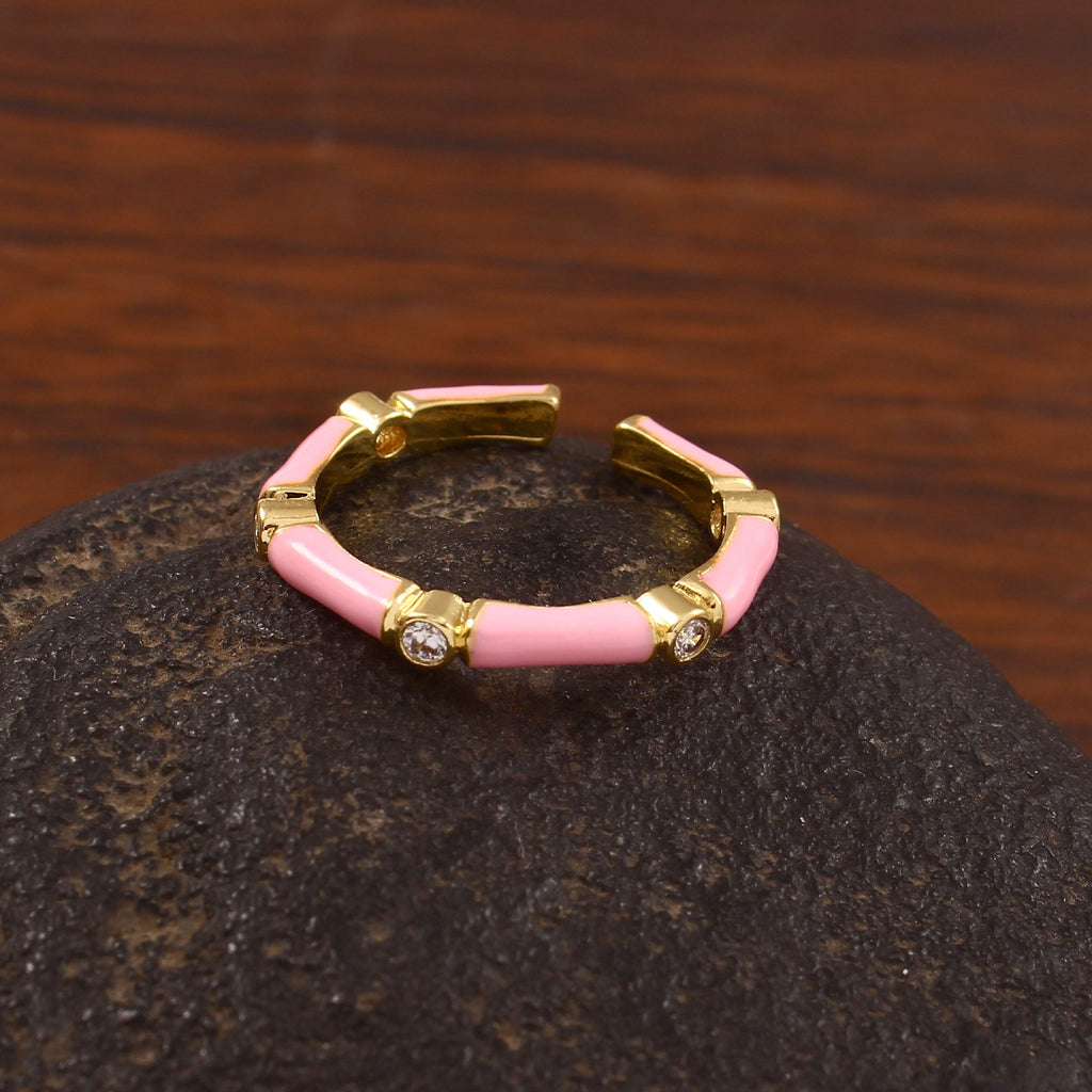 Blush Bamboo Enamel Ring