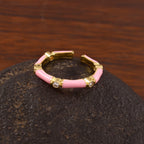 Blush Bamboo Enamel Ring