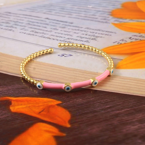 Blush Evil Eye Enamel Cuff