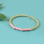 Blush Evil Eye Enamel Cuff