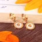 Gold Medusa Drop Earrings