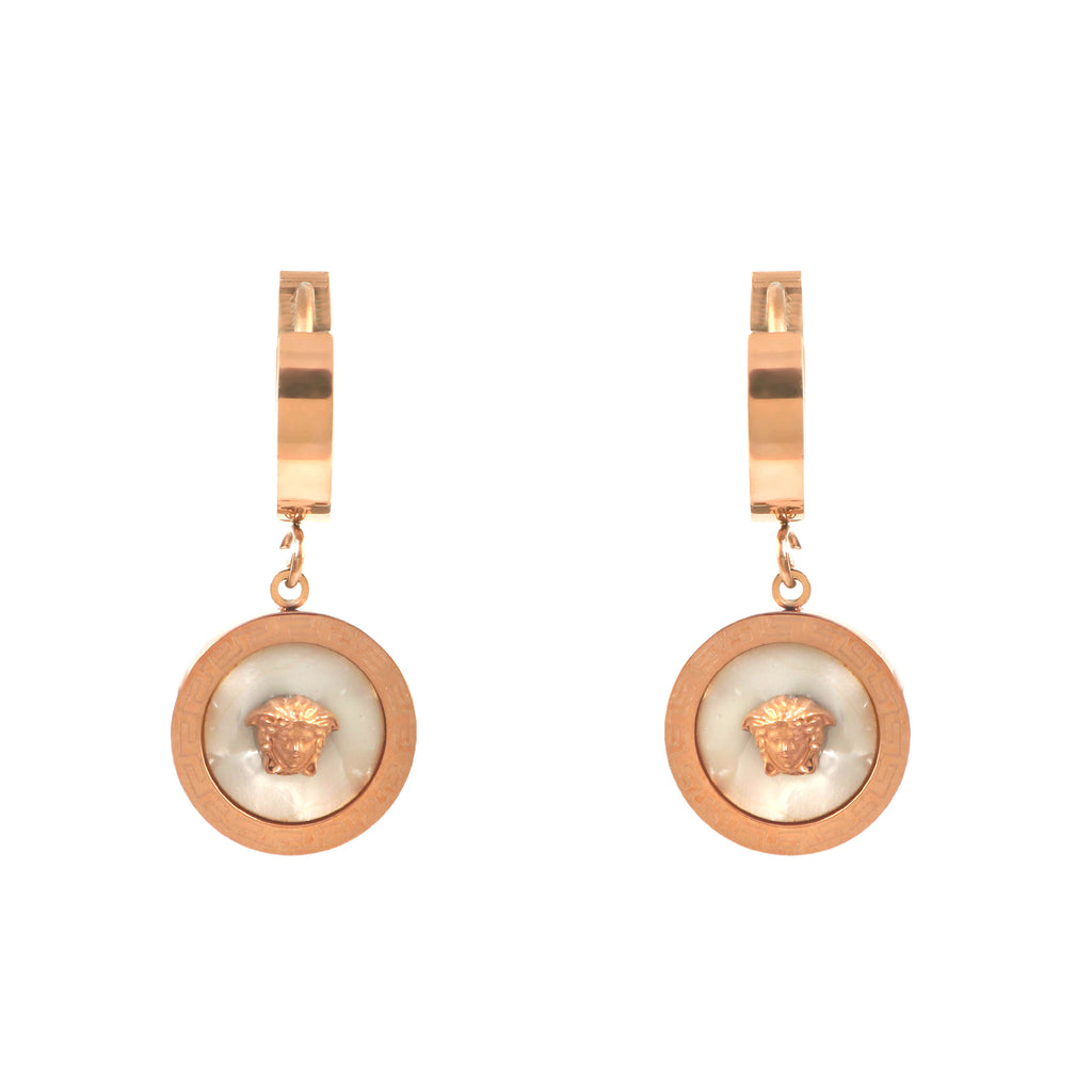 Gold Medusa Drop Earrings