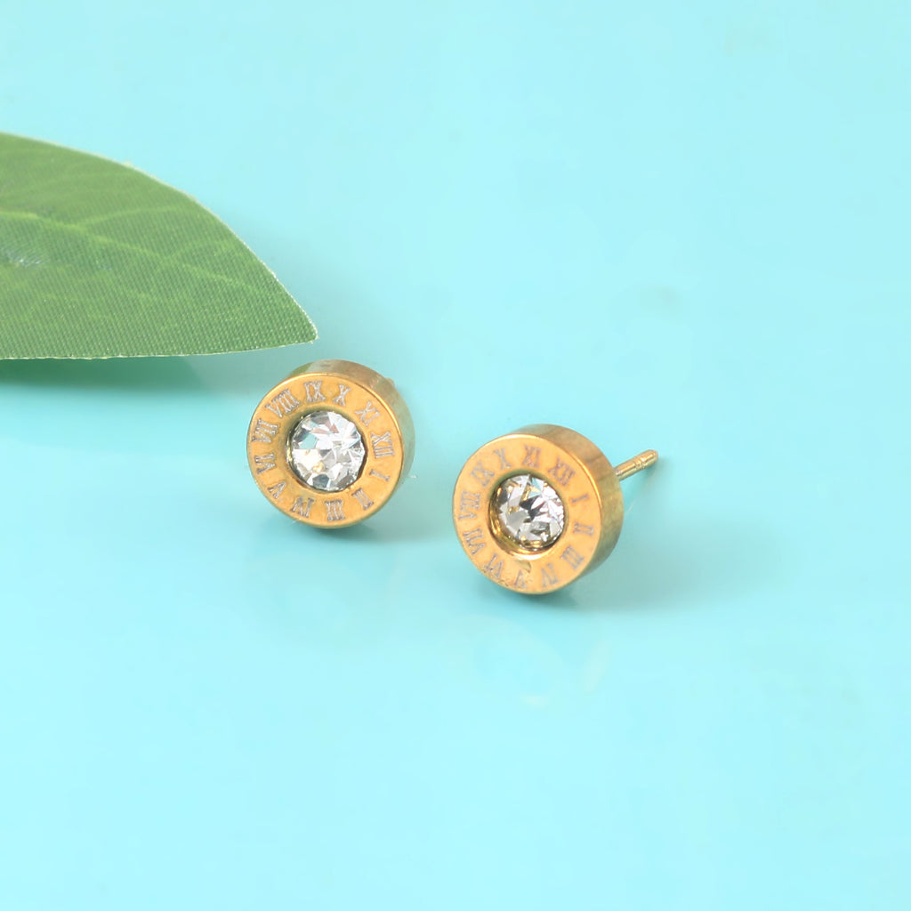 Roman Numeral Crystal Studs
