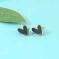 Black Heart Stud Earrings