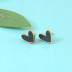 Black Heart Stud Earrings
