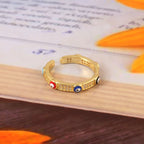 Evil Eye Pavé Adjustable Ring