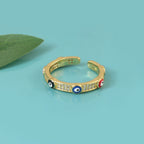 Evil Eye Pavé Adjustable Ring