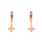 Gold Floral Charm Hoops