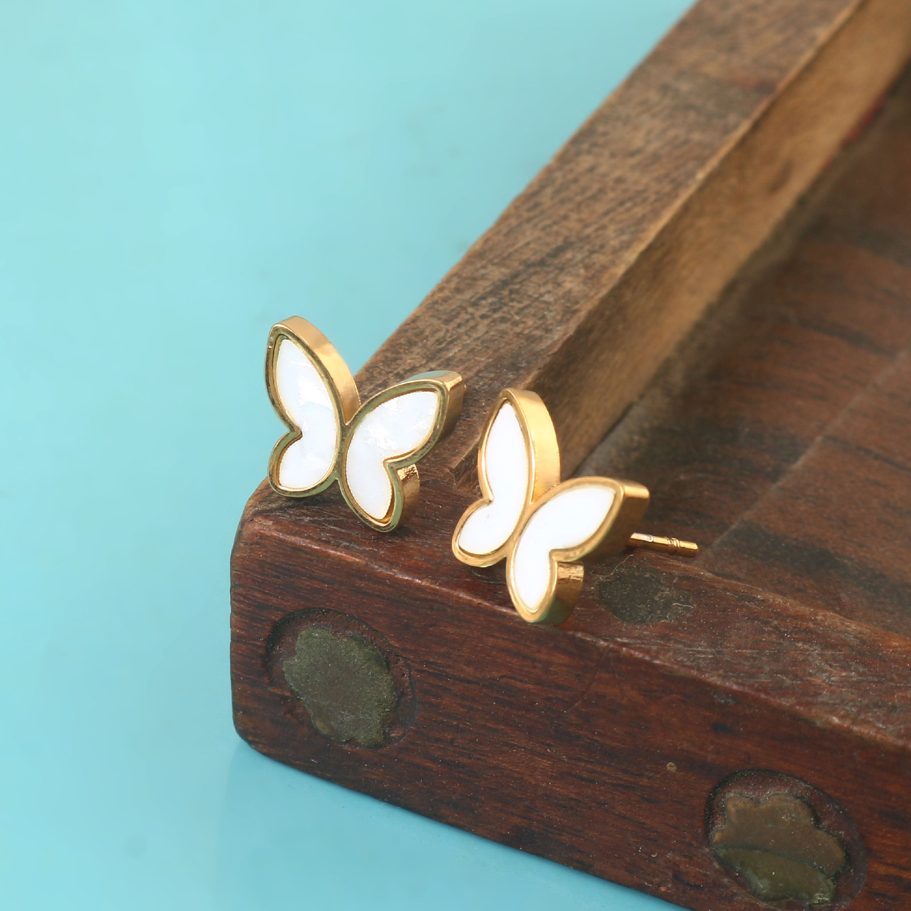 Mother-of-Pearl Butterfly Studs