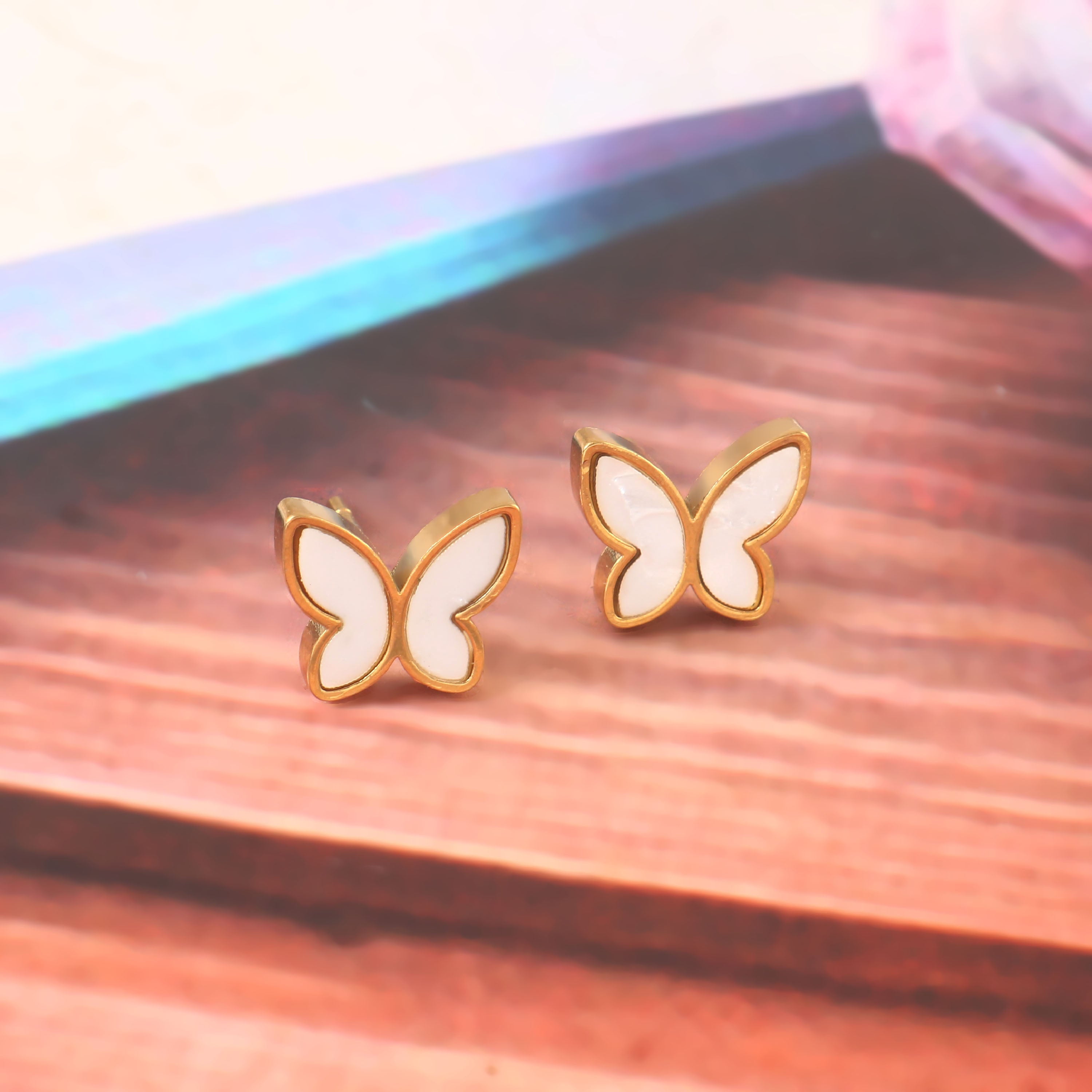 Mother-of-Pearl Butterfly Studs