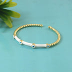 White Evil Eye Enamel Cuff