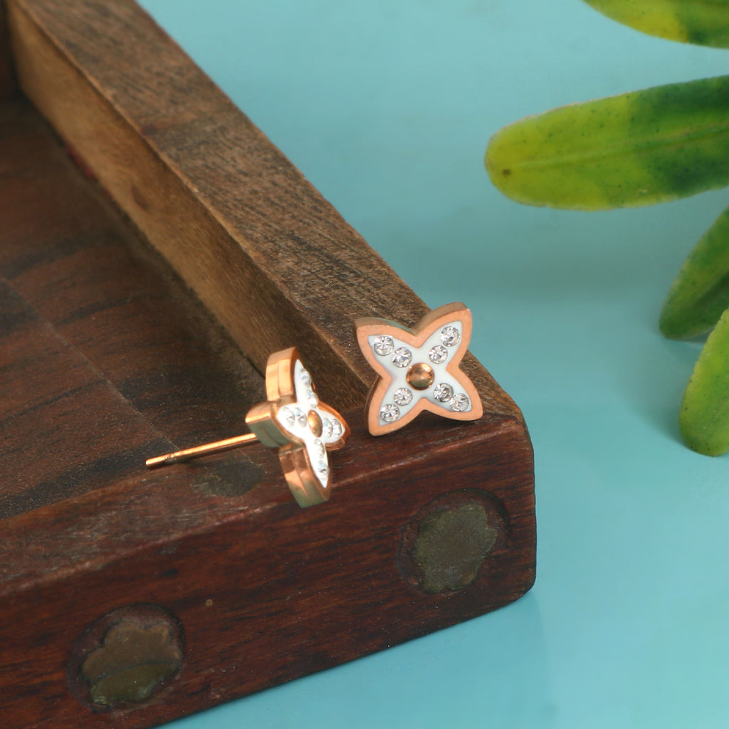 Crystal Monogram Flower Studs
