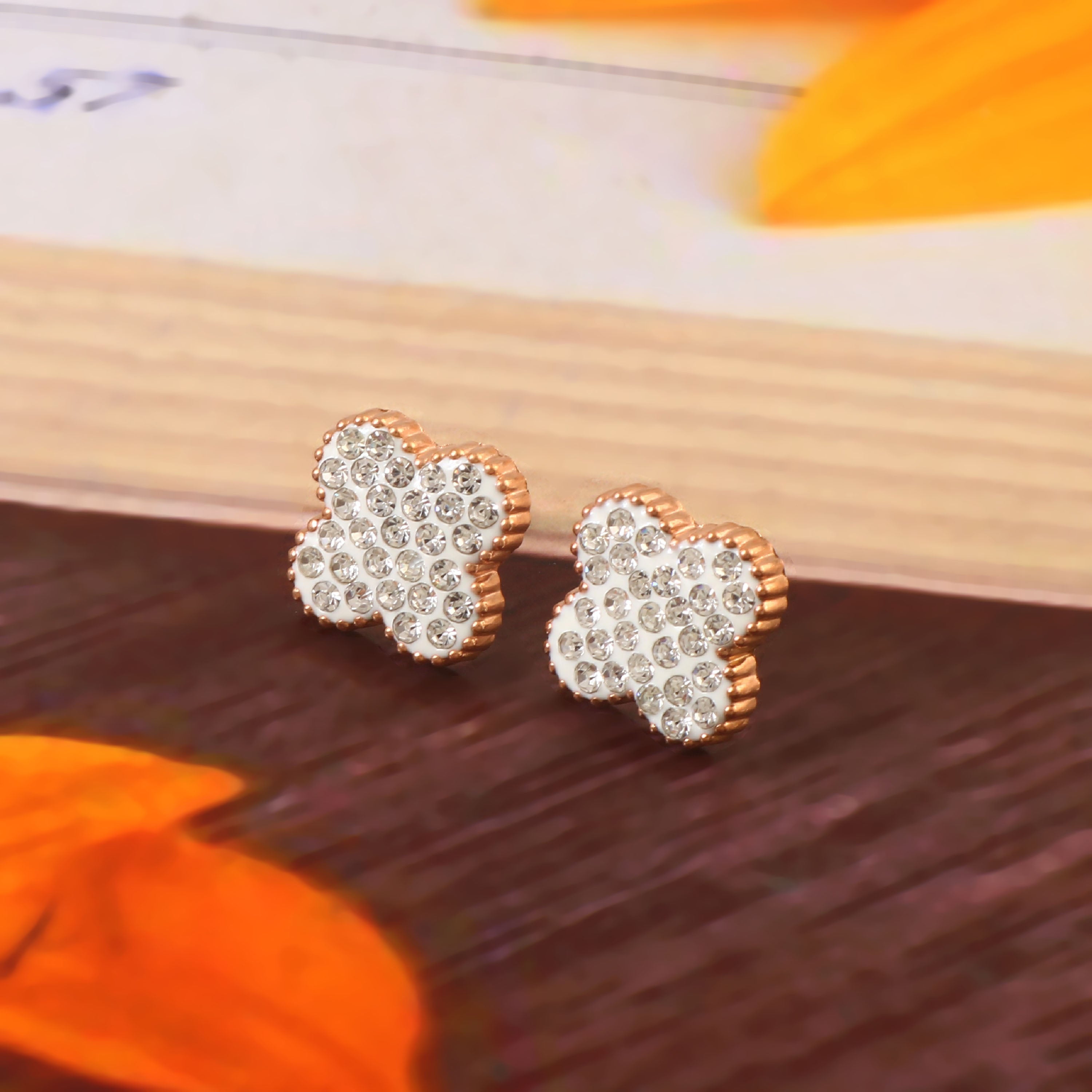 Pavé Clover Studs