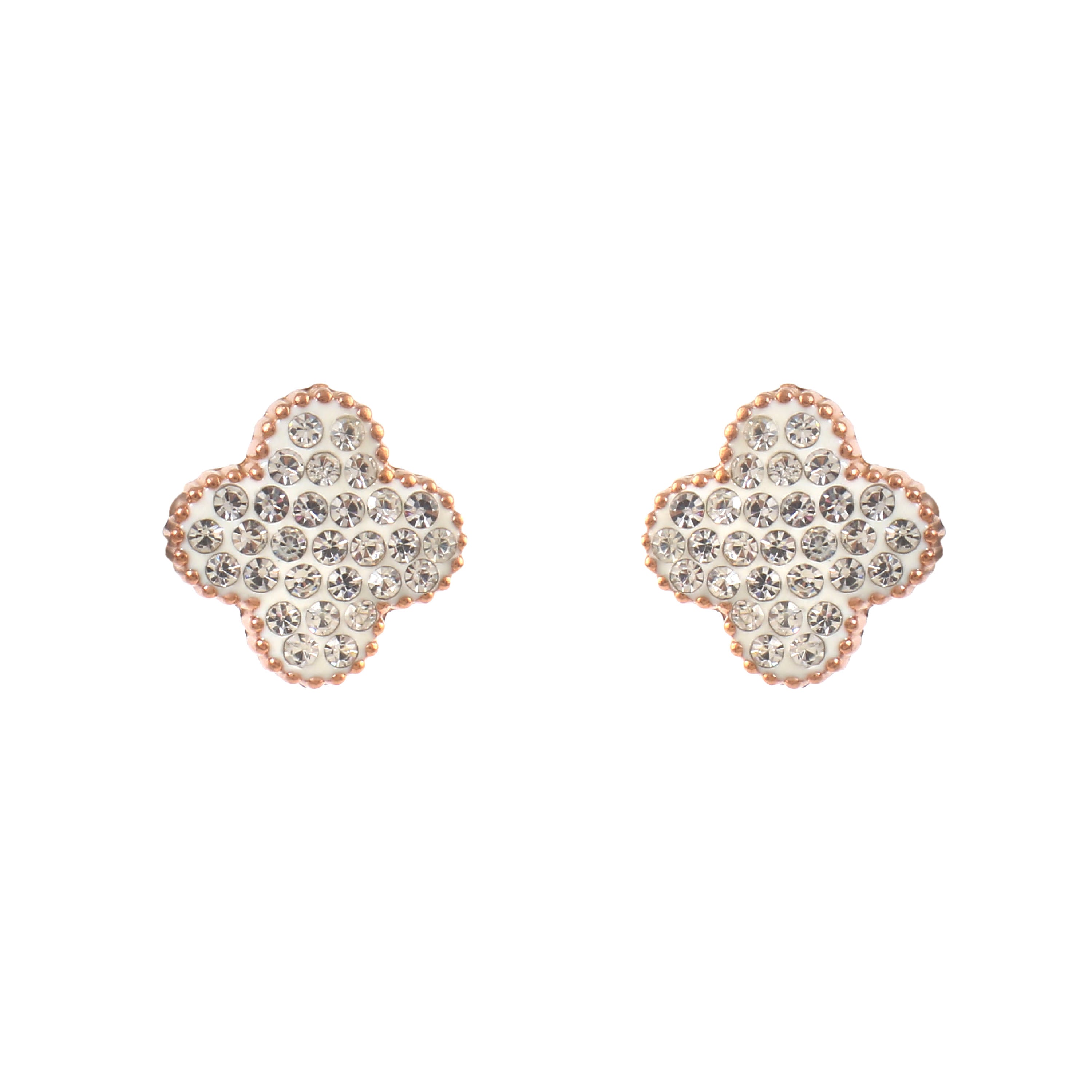 Pavé Clover Studs