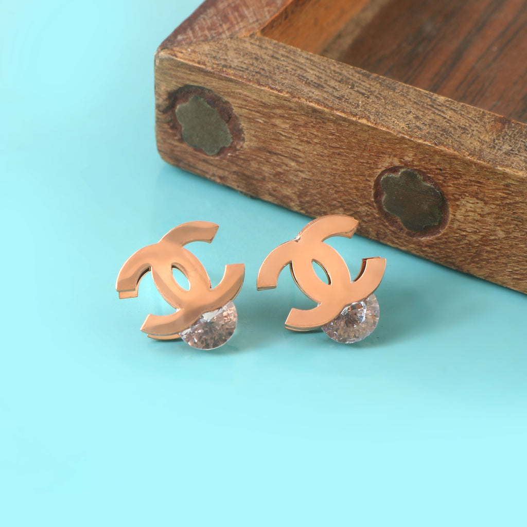 Double-C Crystal Studs