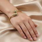 Twin Serpent Emerald Bangle