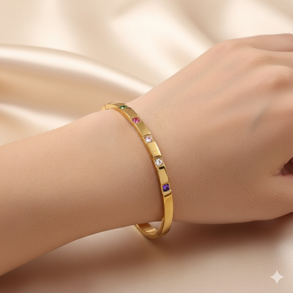 Multi-Stone Minimal Bangle