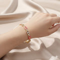 Dual-Tone Enamel Chain Bangle