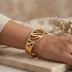 Cutwork Leaf Crystal Cuff