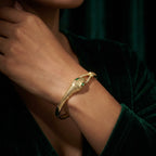 Emerald Serpent Head Bangle
