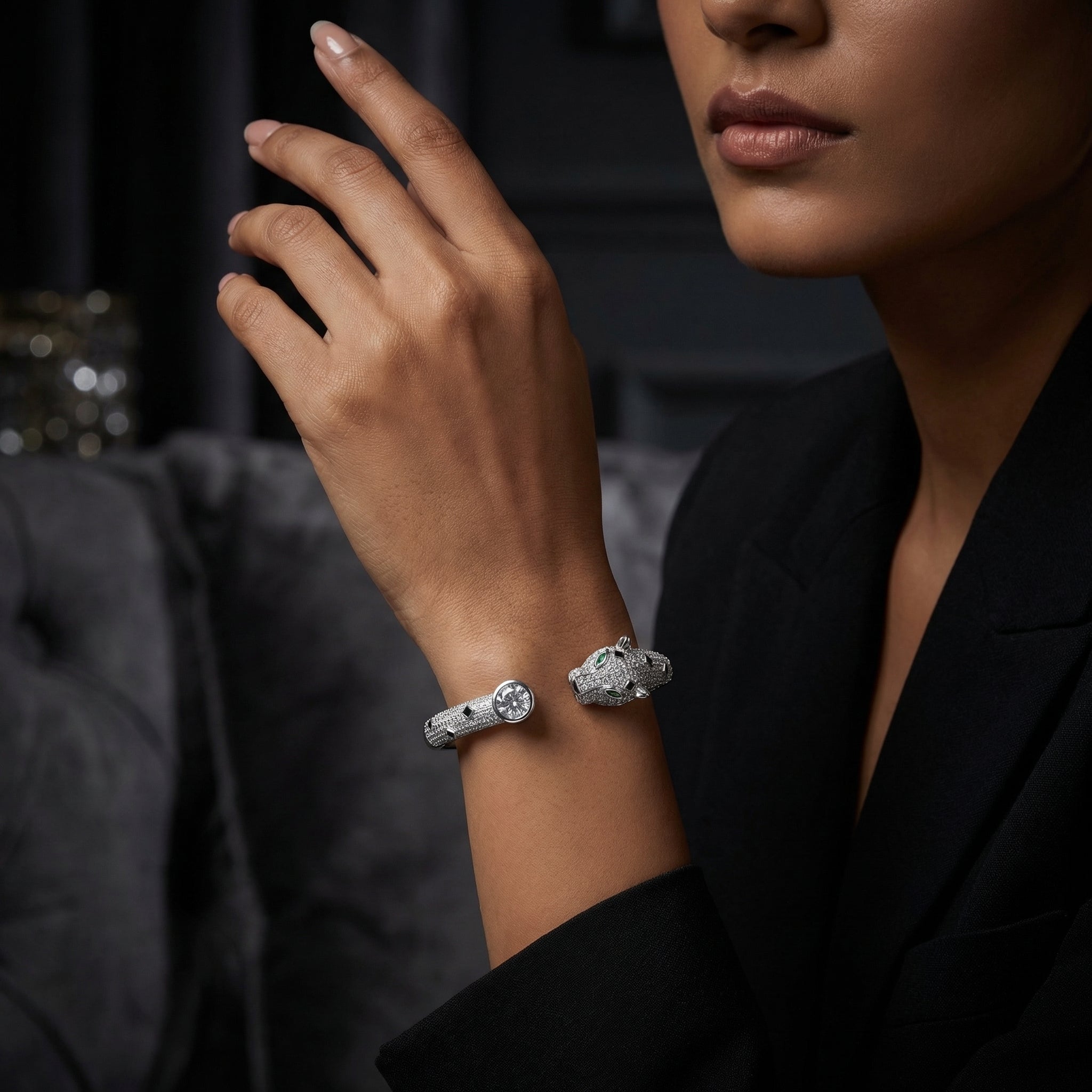 Panther Crystal Cuff
