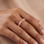 Blush Enamel Solitaire Ring