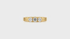 Triple Stone Diamond Ring in Gold Elegant Minimal Band Ring
